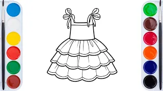 Draw and color Color a Princess Dress  for kids
