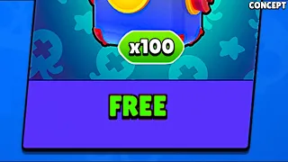 100 FREE Mega Box From FREE GIFTS?😍🤑 - Brawl Stars (concept)