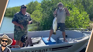 Barra Fishing in his NEW hire boat