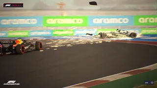 Crash at the end of Q1 in COTA - F1 Manager 2022