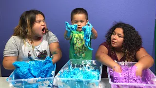 MAKING 3 GALLONS OF BIRTHDAY SLIME WITH OUR BABY BROTHER GABE