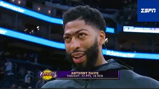 Anthony Davis on His Lakers Debut, Postgame Interview | Lakers vs Warriors | AD 22 Pts 10 Rebs