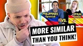 🤓 FILIPINO vs SPANISH Language Similarities w/ Wil Dasovich | Unexpected Words! HONEST REACTION