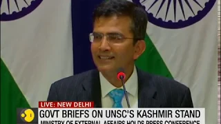 Indian government holds press conference on UNSC's Kashmir stand