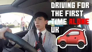 DRIVING ALONE FOR THE FIRST TIME UK 2018! (SCHOOL, PETROL AND MORE!)😱