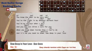 🎻 How Deep is Your Love - Bee Gees Bass Backing Track with scale, chords and lyrics