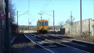 Tyne and Wear Metro - Metrocars 4038 and 4071 pass Bank Foot crossing