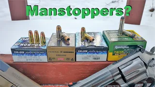 ⚡Testing the Highest Manstopper Rounds⚡ - .357 Mag, 9mm, .40 S&W & .45 ACP - Marshall and Sanow List