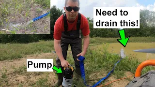 Draining My Flooded Dirt Track - Can This Cheap Dirty Water Trash Pump Do The Task?