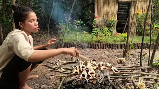 Amazing Girl Build The Most Beautiful Bamboo Villa around Swimming Pool [Dara Primitive]