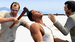 GTA V PC Trevor Kills Franklin And Michael (Editor Rockstar Movie Cinematic Short Film)