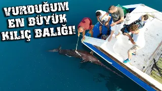 HAYATIMDA VURDUĞUM EN BÜYÜK KILIÇ BALIĞI !!! | MIZRAKLA DEVASA KILIÇ BALIĞINI AVLADIK !!!