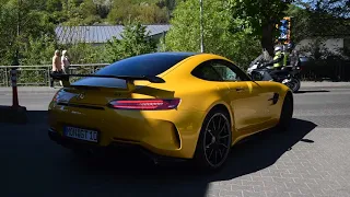 Solar beam yellow Mercedes-benz AMG GT-R