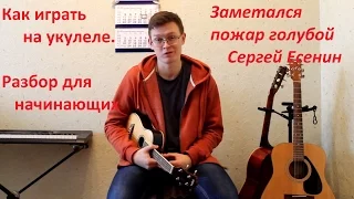 Как играть "Заметался пожар голубой" (Сергей Есенин) на укулеле (разбор для начинающих)