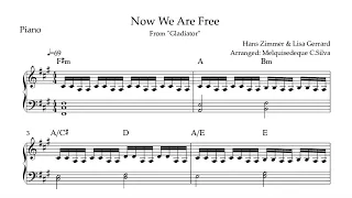 Gladiator - Now We Are Free - Arranged for solo piano, with music sheet