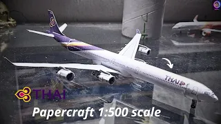 PAPERCRAFT Airbus A340-600 || Thai airways || HS-TNA || 1:500 Scale ||