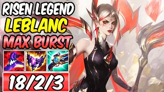 RISEN LEGEND LEBLANC MID | 62k DMG FULL AP BURST GAMEPLAY | Best Build & Runes | League of Legends