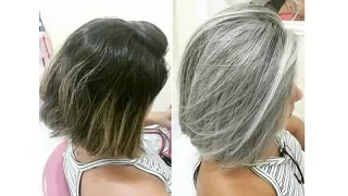 MECHAS PLATINADAS NA TOUCA  EM CABELO CURTO