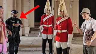 Armed Police Officer Protects The King's Guard and Handled the Situation Really Well!