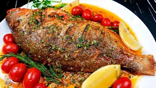 Juiciest Baked Herb Stuffed Red Snapper with Lime Cilantro Sauce