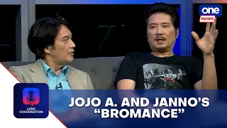 Jojo A. is in The Men's Room with Janno and Stanley