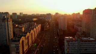 Day & night bridge. Kyiv, Ukraine. Dji Mavic Air 4K