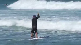 SUP Surf Instruction - How to Paddle Through Breaking Waves