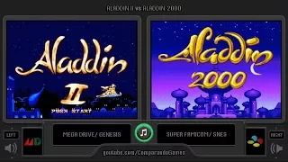 Aladdin 2 (Sega Genesis vs Snes) Side by Side Comparison (Aladdin II vs Aladdin 2000)