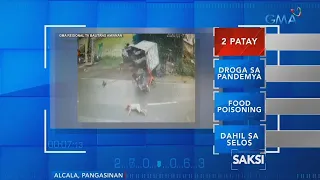 Saksi: Tricycle driver at kanyang pasahero, patay matapos silang salpukin ng isang delivery van