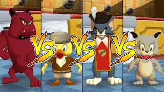 Tom and Jerry in War of the Whiskers Spike Vs Duckling Vs Tom Vs Tyke (Master Difficulty)