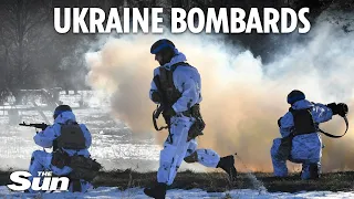 Ukrainian forces drop bombs on Russian soldiers during intense winter skirmish