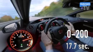 2016 Civic Type R 310hp   0 270 km h acceleration 60FPS