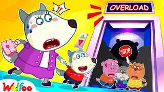 It's Dangerous! The Elevator is Overloaded - Elevator & Escalator Safety Tips 🤩 Wolfoo Kids Cartoon