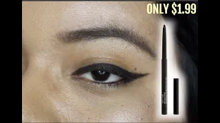 NEW DRUGSTORE MAKEUP | WNW breakup proof retractable eyeliner $1.99 | Ssmudge test