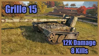 Grille 15 ◽️ 12K DMG ◽️ 8 KILLS ◽️ World of Tanks ◽️ 1 VS 5 ◽️ Replay