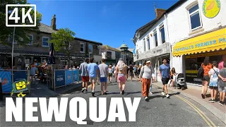 NEWQUAY Cornwall July 2021 - Town Centre, Towan Beach & Newquay Harbour - 4K Virtual Walk