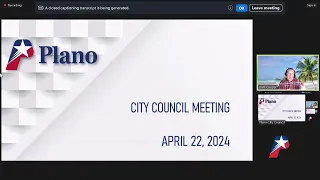 Plano City Council Meeting -  April 22, 2024