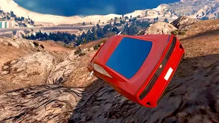 GTA 5 Driving off Mt Chiliad Crashes Compilation #60 (With Roof And Door Deformation)