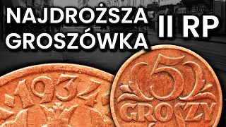 NAJDROŻSZA MONETA groszowa II RP - Taka mała, a taka droga! 5 groszy 1934