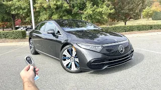 2022 Mercedes Benz EQS 450+: Start Up, Test Drive, Walkaround, POV and Review