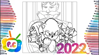 Sonic 2 the hedgehog coloring pages/Sonic in the movie poster coloring/ Elektronomia-Summersong[NCS]