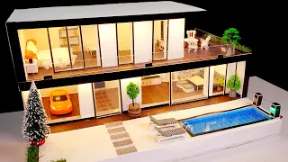 Incredible! Build An Amazing Mini Modern House & Great Swimming Pool with mini bricks |  MCKook