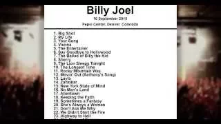 Billy Joel Setlist - Pepsi Center - Denver - Colorado - 16 September 2015