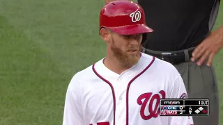 CHC@WSH: Strasburg lines a base hit to right field