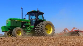 "Prep Work"--- John Deere 4650 and 496 Disc preparing corn ground.