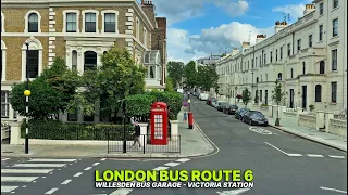 Upper-deck London bus ride from Willesden to Victoria Station aboard the re-routed London Bus 6 🚌