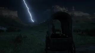 Driving Through The Storm In A Covered Wagon With Uncle | Across The Map 8hrs NO LOOPS | RDR2 ASMR