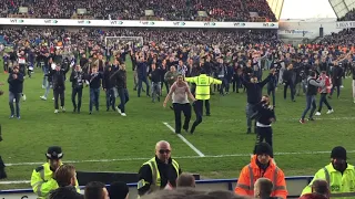 Millwall v Leicester: Pitch Invasion (Filmed from Leicester end)