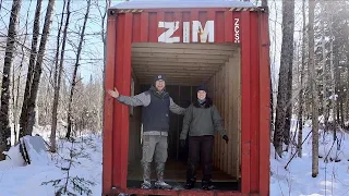 THERE'S No Going Back NOW! Cutting a HUGE Hole in Our OFF-GRID Shipping Container Cabin in the WOODS