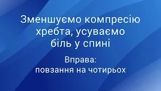 Зменшуємо компресію хребта, усуваємо біль у спині: вправа "Повзання на чотирьох"